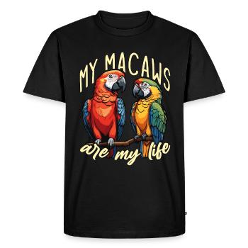 Ara oiseau mes aras sont ma vie perroquet propriétaire - T-shirt Premium bio Homme - noir - Devant - Nico (187cm)