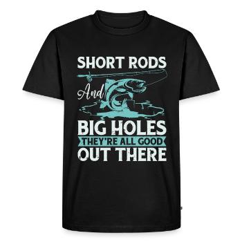 Pêche Sur Glace Cannes Courtes Et Gros Trous Pêcheurs Sur Glace - T-shirt Premium bio Homme - noir - Devant - Nico (187cm)