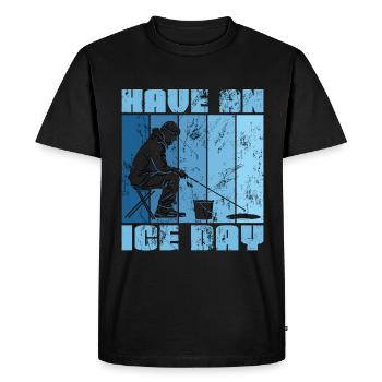 Pêche sur glace Avoir une canne à pêche sur glace Pêche sur glace Pêche sur glace - T-shirt Premium bio Homme - noir - Devant - Nico (187cm)