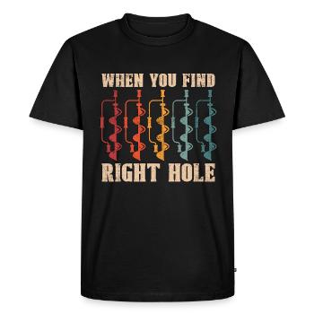 Pêche sur glace lorsque vous trouvez le bon trou Lac gelé - T-shirt Premium bio Homme - noir - Devant - Nico (187cm)
