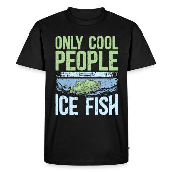 Pêche sur glace Seulement les gens cool Poisson sur glace Lac gelé - T-shirt Premium bio Homme - noir - Devant - Nico (187cm)