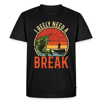 Bass Fishing I Reely Need A Retro Largemouth Bass - Men's Premium Organic T-Shirt - black - Front - Nico (187cm)