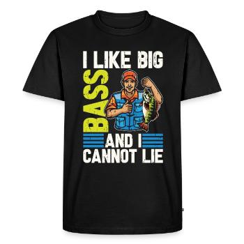Pêche à l’achigan J’aime le gros achigan et je suis amateur de pêche - T-shirt Premium bio Homme - noir - Devant - Nico (187cm)