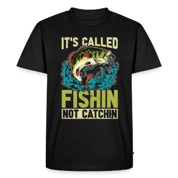 Bass Fishing It's Called Fishin Largemouth Bass - Men's Premium Organic T-Shirt - black - Front - Nico (187cm)