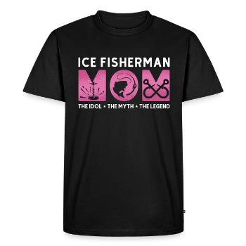 Pêcheur sur glace Maman L’idole Le mythe Amateur de pêche - T-shirt Premium bio Homme - noir - Devant - Nico (187cm)