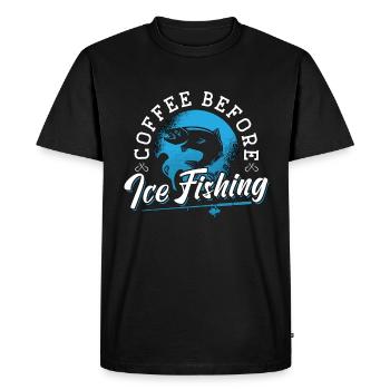 Le café du pêcheur sur glace aime la pêche amateur de café - T-shirt Premium bio Homme - noir - Devant - Nico (187cm)