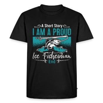 Pêcheur sur glace Une histoire courte Je suis un amateur de pêche - T-shirt Premium bio Homme - noir - Devant - Nico (187cm)