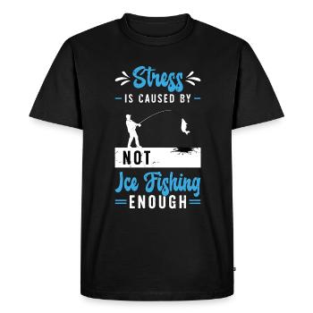 Le stress de la pêche sur glace est causé par le fait qu’il n’y a pas de pêcheur sur glace - T-shirt Premium bio Homme - noir - Devant - Nico (187cm)