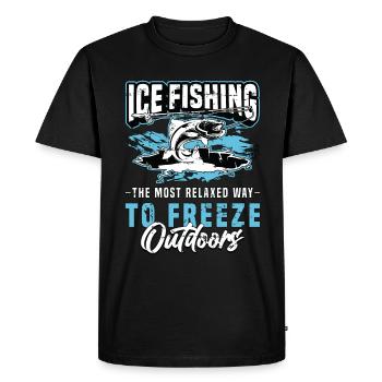 Pêche sur glace : la façon la plus détendue d’accéder à un lac gelé - T-shirt Premium bio Homme - noir - Devant - Nico (187cm)
