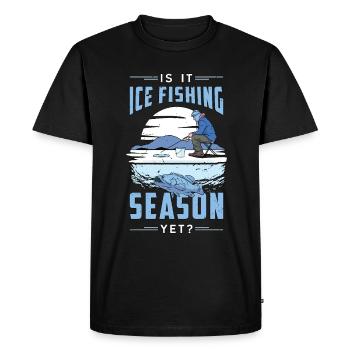 Pêche sur glace Est-ce la saison de la pêche sur glace Lac gelé - T-shirt Premium bio Homme - noir - Devant - Nico (187cm)