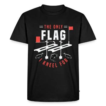 Pêche sur glace Le seul drapeau pour lequel je m’agenouille pour pêcheur - T-shirt Premium bio Homme - noir - Devant - Nico (187cm)