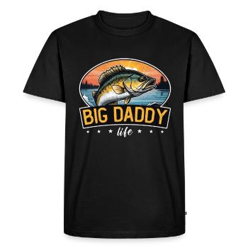 Bass Fishing Big Daddy Life Fly Fishing Fishermen - Men's Premium Organic T-Shirt - black - Front - Nico (187cm)