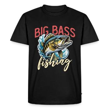 Big Bass Fishing Tournament Lover Bass Fisherman - Men's Premium Organic T-Shirt - black - Front - Nico (187cm)