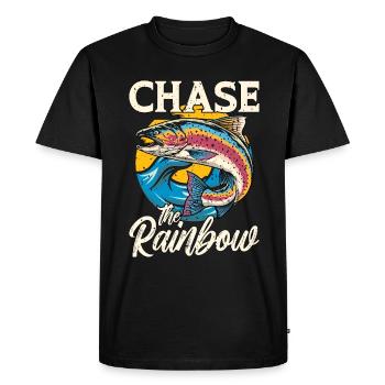 Trout Fishing Chase The Rainbow Fishing Tournament - Men's Premium Organic T-Shirt - black - Front - Nico (187cm)