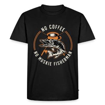 Muskie Fisherman Sans Café Muskie Fishing Café - T-shirt Premium bio Homme - noir - Devant - Nico (187cm)