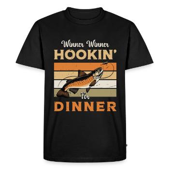 Gagnant de la pêche à la truite Gagnant Hookin' Fishing Lover - T-shirt Premium bio Homme - noir - Devant - Nico (187cm)