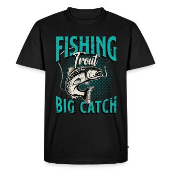 Trout Fishing Trout Big Catch Sportfishing Lover - Men's Premium Organic T-Shirt - black - Front - Nico (187cm)