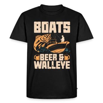 Walleye Fishing Boats Beer & Walleye Fishing Lover - Men's Premium Organic T-Shirt - black - Front - Nico (187cm)
