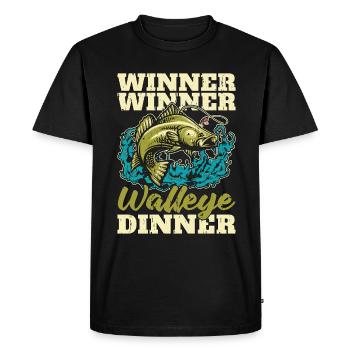Walleye Fishing Winner Winner Walleye Boating - Men's Premium Organic T-Shirt - black - Front - Nico (187cm)