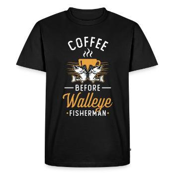 Pêcheur de doré café canne à pêche amateur de café - T-shirt Premium bio Homme - noir - Devant - Nico (187cm)
