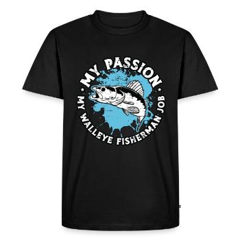 Pêcheur de doré Ma passion Ma pêche au doré - T-shirt Premium bio Homme - noir - Devant - Nico (187cm)