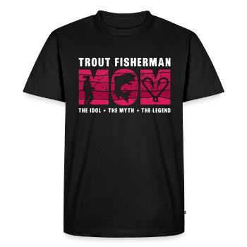 Pêcheur de truite Maman L’idole L’amateur de pêche - T-shirt Premium bio Homme - noir - Devant - Nico (187cm)