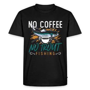 Pêcheur de truites Pas de café Pas de pêcheur amateur de café - T-shirt Premium bio Homme - noir - Devant - Nico (187cm)