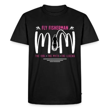 Pêcheur à la mouche Maman L’idole Le mythe Chasse au poisson - T-shirt Premium bio Homme - noir - Devant - Nico (187cm)