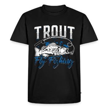 Fly Fishing Trout Fly Fishing Fish Hunting Lover - Men's Premium Organic T-Shirt - black - Front - Nico (187cm)