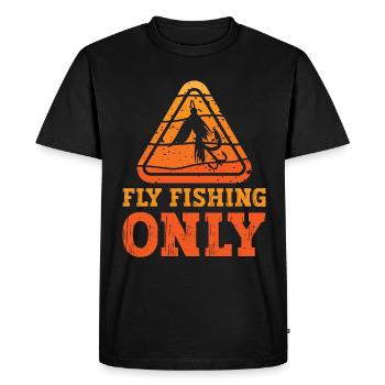 Fly Fishing Only Trout Bass Fishing Fly Fisherman - Men's Premium Organic T-Shirt - black - Front - Nico (187cm)
