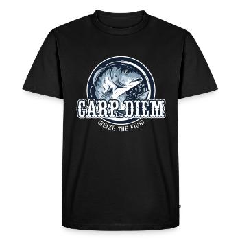 Pêche à la carpe Carpe Diem Saisir le matériel de pêche - T-shirt Premium bio Homme - noir - Devant - Nico (187cm)
