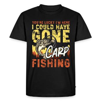 Pêche à la carpe Vous avez de la chance que je sois là Pêche sportive - T-shirt Premium bio Homme - noir - Devant - Nico (187cm)