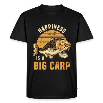 Le bonheur de la pêche à la carpe est un grand amateur de pêche à la carpe - T-shirt Premium bio Homme - noir - Devant - Nico (187cm)