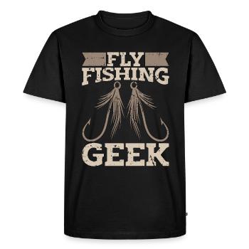 Fly Fishing Geek Loves Fish Hunting Fly Fisherman - Men's Premium Organic T-Shirt - black - Front - Nico (187cm)