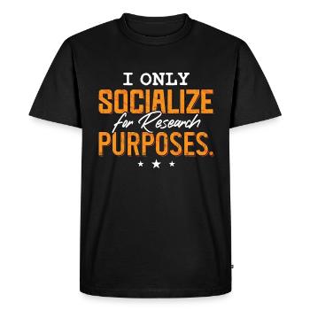 Introverti, je ne socialise que pour la recherche - T-shirt Premium bio Homme - noir - Devant - Nico (187cm)