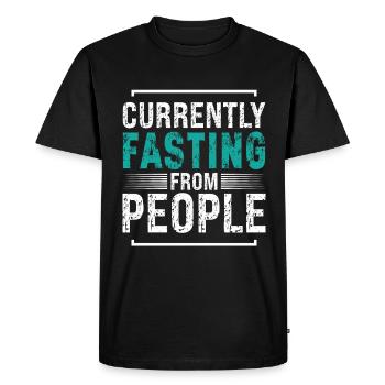 Introvert Currently Fasting From People - Men's Premium Organic T-Shirt - black - Front - Nico (187cm)