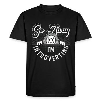 Introverti Va-t’en Je suis introverti Personne timide - T-shirt Premium bio Homme - noir - Devant - Nico (187cm)