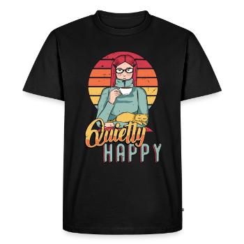 Introvert Quietly Happy Introverted Introversion - Men's Premium Organic T-Shirt - black - Front - Nico (187cm)