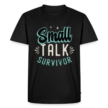 Introverti Small Talk Survivant Mode de vie introverti - T-shirt Premium bio Homme - noir - Devant - Nico (187cm)