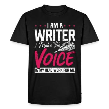 Writing I Am A Writer I Make The Voice Journalist - Men's Premium Organic T-Shirt - black - Front - Nico (187cm)