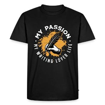 Writing Lover My Passion My Novelist Publisher - Men's Premium Organic T-Shirt - black - Front - Nico (187cm)