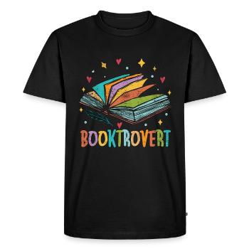 Reading Booktrovert Loves Reading Books Librarian - Men's Premium Organic T-Shirt - black - Front - Nico (187cm)