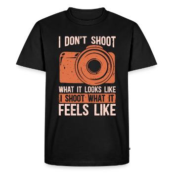 Photographer I Don't Shoot What It Looks Cameraman - Men's Premium Organic T-Shirt - black - Front - Nico (187cm)