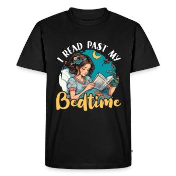 Lire Je lis après l’heure du coucher J’adore lire des livres - T-shirt Premium bio Homme - noir - Devant - Nico (187cm)