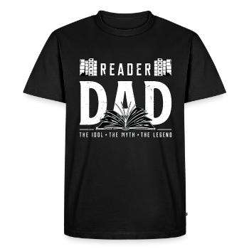 Lecteur Papa L’idole Le mythe La légende Rat de bibliothèque - T-shirt Premium bio Homme - noir - Devant - Nico (187cm)