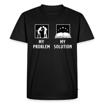 Reader My Problem My Solution Pictogram Dad Mom - Men's Premium Organic T-Shirt - black - Front - Nico (187cm)