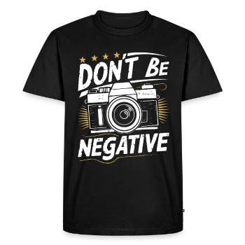 Photographe Ne soyez pas un photographe négatif - T-shirt Premium bio Homme - noir - Devant - Nico (187cm)