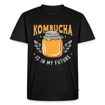 Le kombucha est dans mon futur champignon de thé à la maison - T-shirt Premium bio Homme - noir - Devant - Nico (187cm)