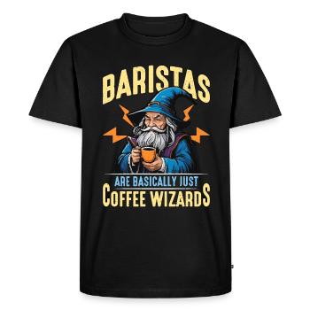 Baristas Are Basically Just Coffee Bar Cappuccino - Men's Premium Organic T-Shirt - black - Front - Nico (187cm)