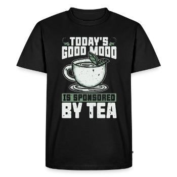 Hot Tea Today's Good Mood Is Sponsored Tea Party - Men's Premium Organic T-Shirt - black - Front - Nico (187cm)